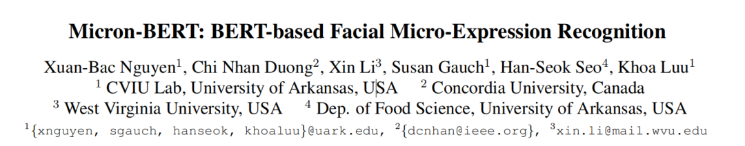 CVPR2023｜Micron-BERT: 基于BERT的人脸微表情识别