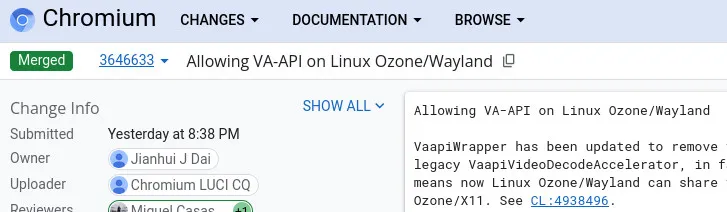 Google Chrome 在 Wayland 上添加 VA-API 视频加速