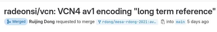 Mesa 24.1 通过 VCN4 为 RDNA3 GPU 提供 AV1 LTR 编码支持