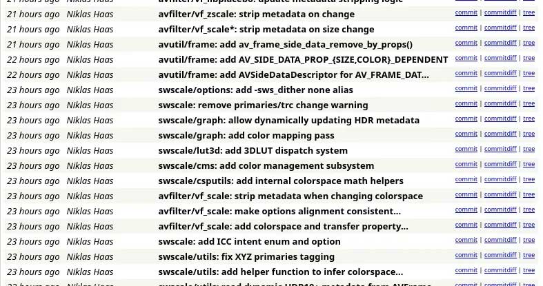 FFmpeg 为 HDR 带来多项改进，引入色彩管理子系统、3DLUT 调度系统等