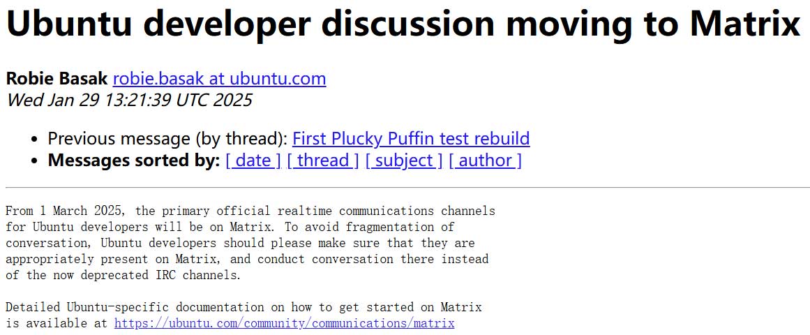 Ubuntu 开发人员从 IRC 转向 Matrix 进行实时通信