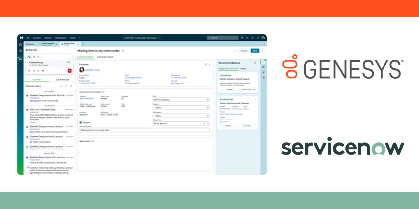 Genesys 和 ServiceNow 推出统一的 CCaaS-CRM 产品